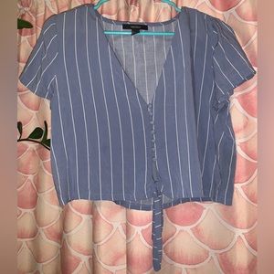 Forever 21 Stripped Tie Crop Top